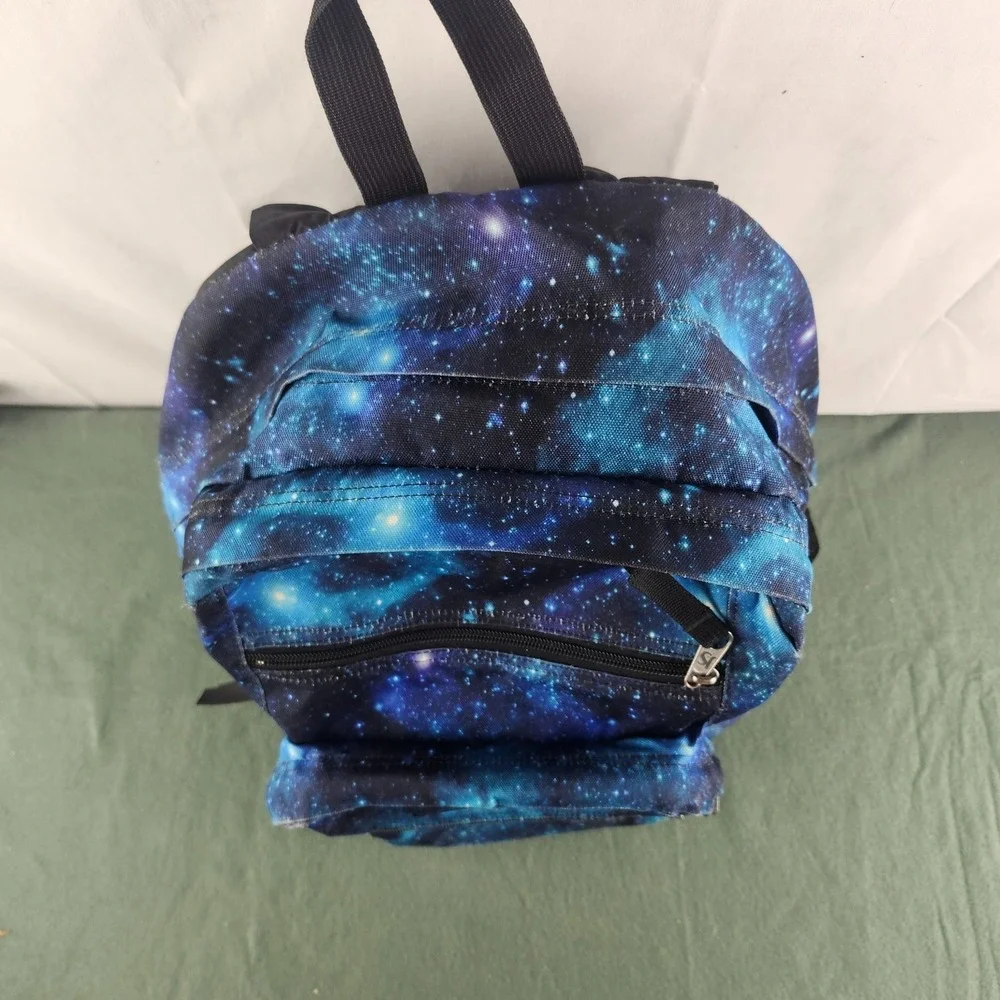 JanSport XL Big Student Laptop Backpack Cosmic Galaxy Blue Cyberspace Dimensions